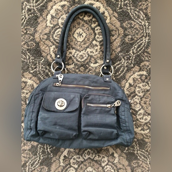 Baggallini Blue Nylon Berlin Satchel Bag - Picture 2 of 8